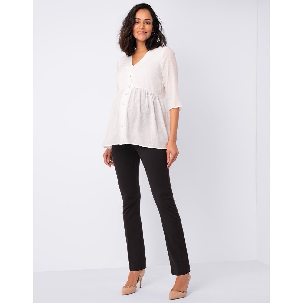Seraphine Straight Leg Overbump Sofia Trousers in Black Size 8 NWT
